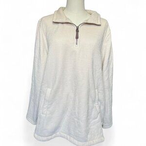 32 degrees cream quarter zip pullover sweater with pocket